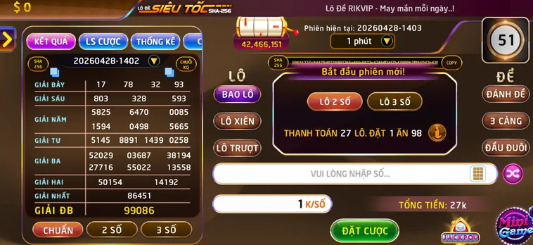 Chinh Phục Lô Đề Siêu Tốc Tại RikVip Với Tỷ Lệ Trả Thưởng Cao Nhất Thị Trường