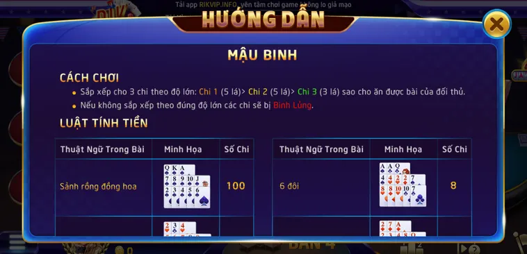 Mậu Binh Tại RikVip Đỉnh Cao Game Xếp Bài Binh Xập Xám Hiện Đại