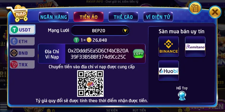 Nạp Tiền RikVip Nhanh Chóng Nhận Ưu Đãi Khủng Tăng Vốn Chơi Siêu Tốc