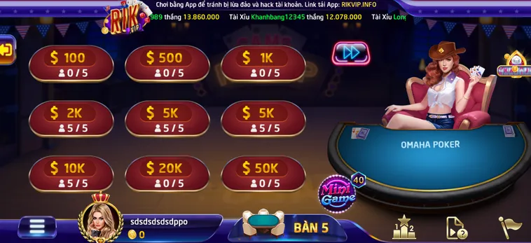Omaha Poker 6 Tại RikVip Sân Chơi Bài Đỉnh Cao Cho Cao Thủ