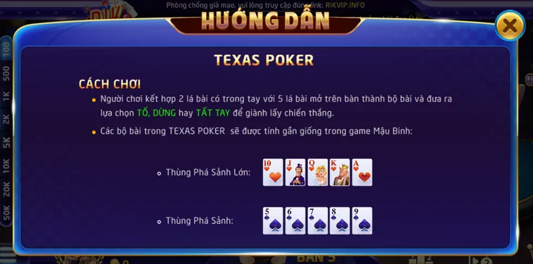 Texas Poker Tại RikVip Đấu Trường Trí Tuệ Đỉnh Cao Của Bài Thủ